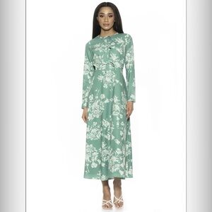 Alexia Admor Mint Green Floral Maxi Dress